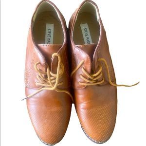 STEVE MADDEN Womens Tan Lace Up Oxford Shoes Tan Size 6